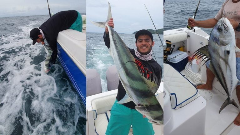 Pesca en Panamá – Doble captura de Pez Gallo
